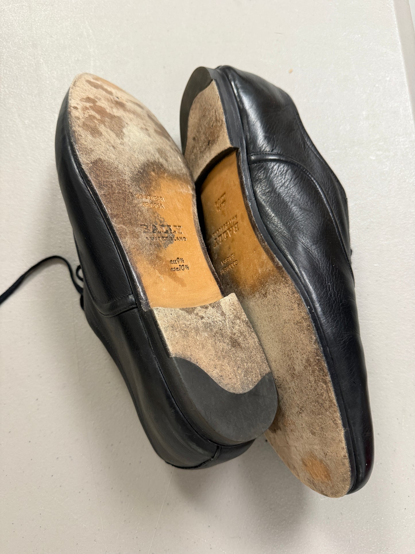 Bally Size 10.5D Black Leather Oxford Shoes