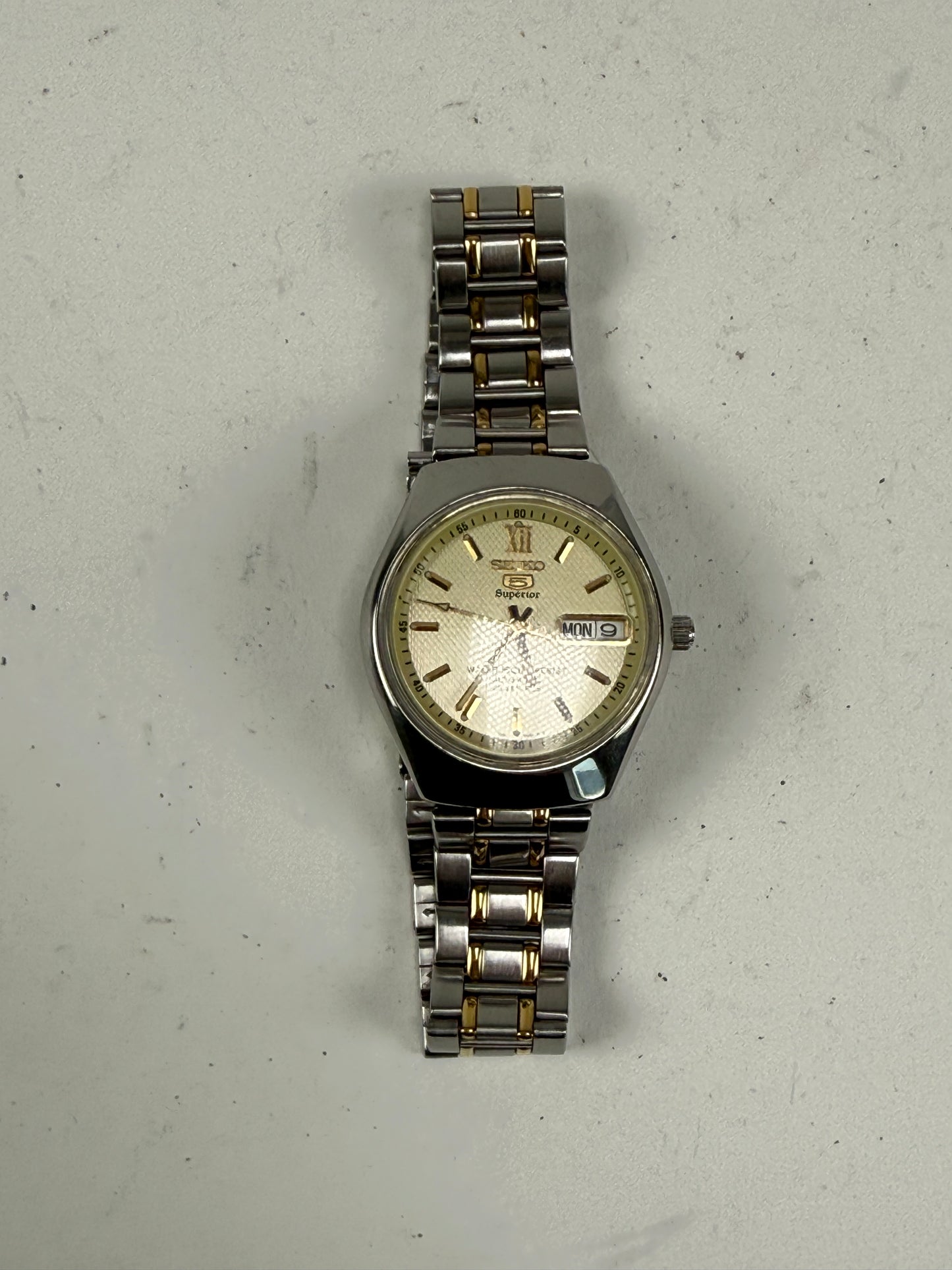 Seiko 5 7S36 0150 Superior Automatic Vintage Watch  Champagne Dial
