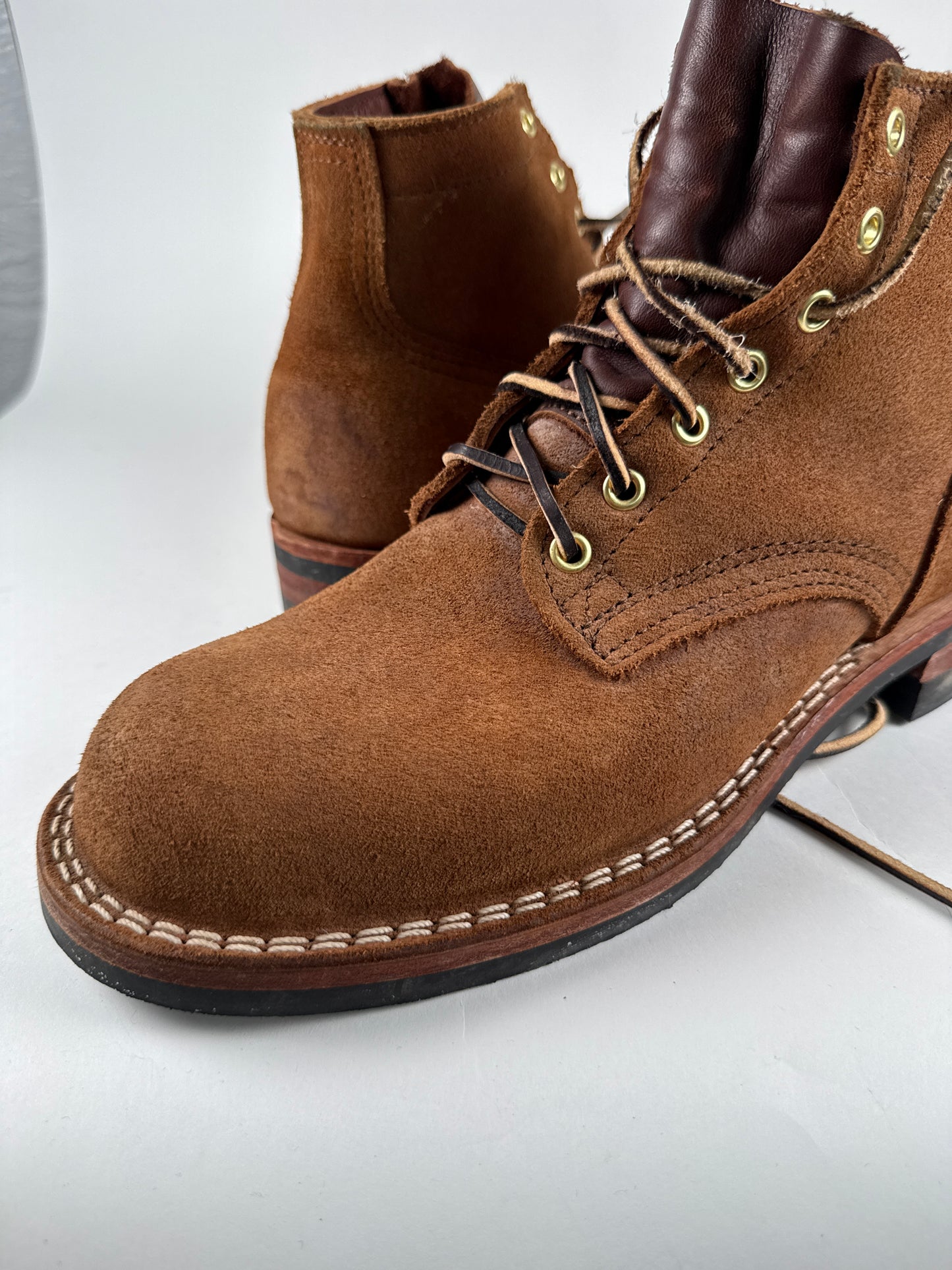 Nick's Boots Light Brown Roughout Suede Leather Boots Size 10.5D