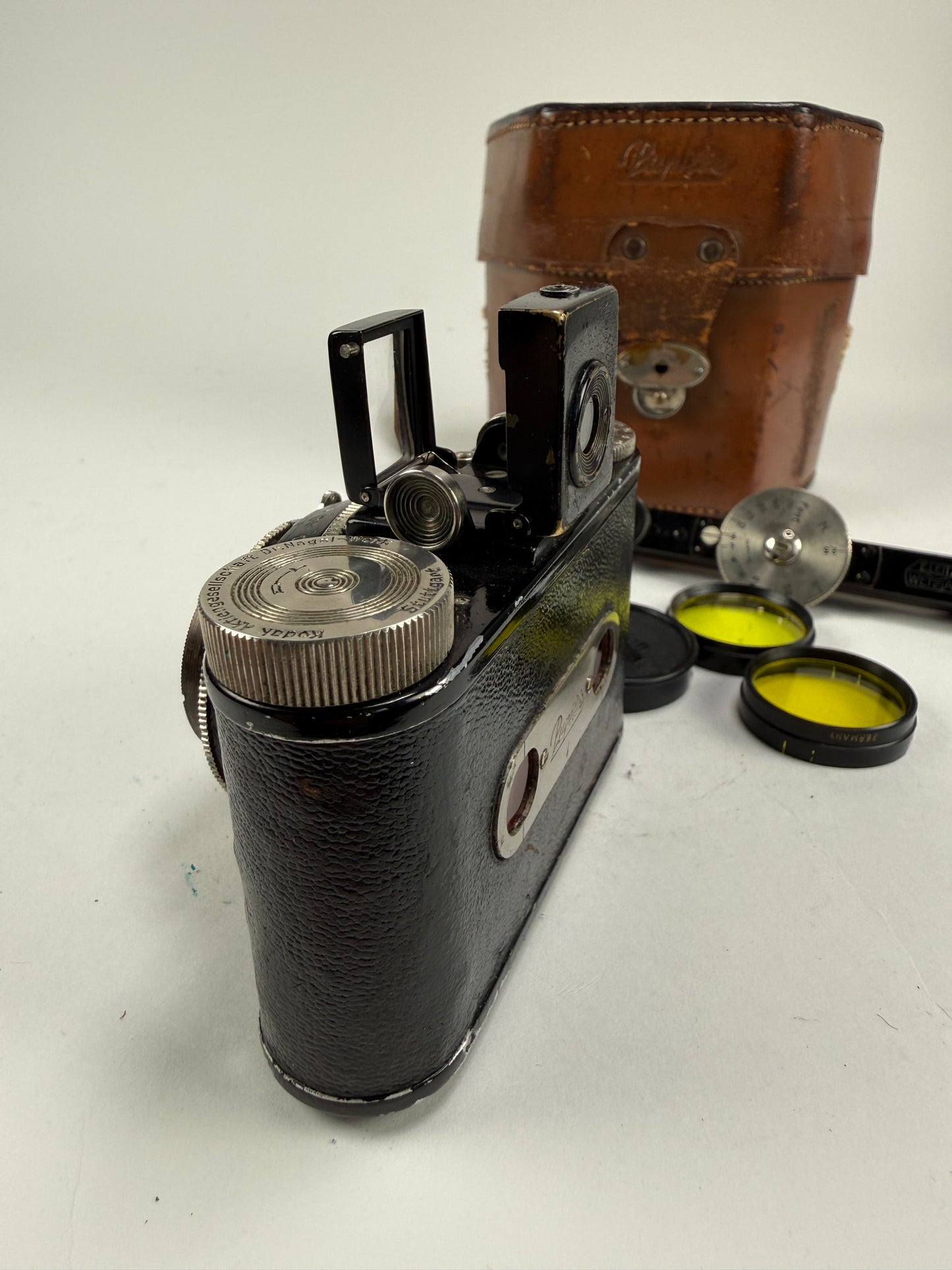 Kodak Nagel Pupille 127 Film Camera w Xenon 45mm f2 Lens Filters, case, leica FOFER