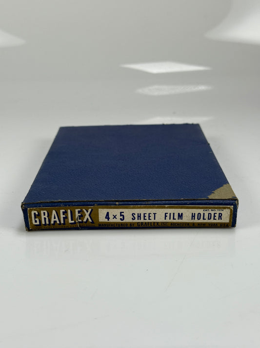 Excellent in box Genuine Folmer Graflex Graphic SLOTTED 4x5 Cut Film Holder with Darkslides