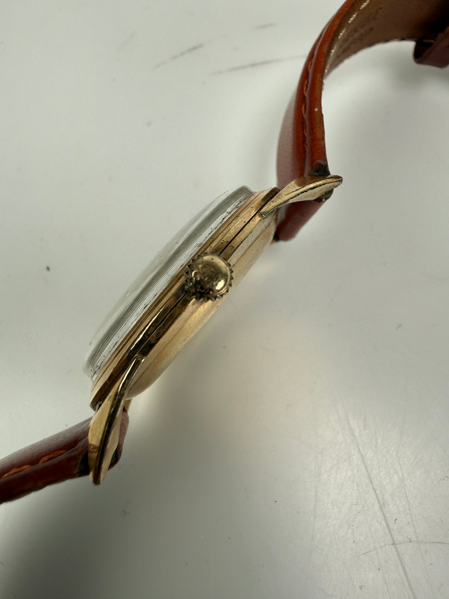 Vintage BULOVA 32mm men's manual wind watch 10K RGP Rolled Gold plate