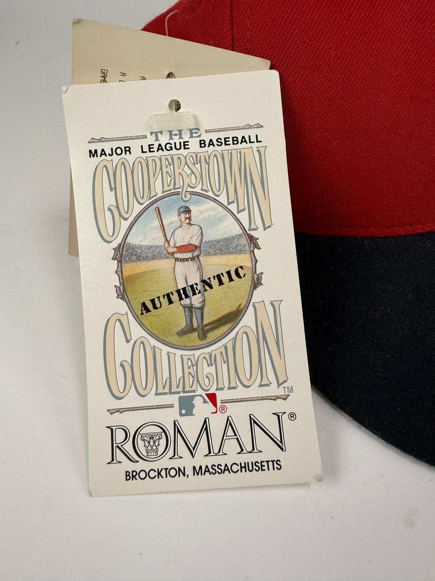 Vintage Boston Red Socks Roman Pro MLB Cooperstown 6 7/8 fitted hat NOS 1975