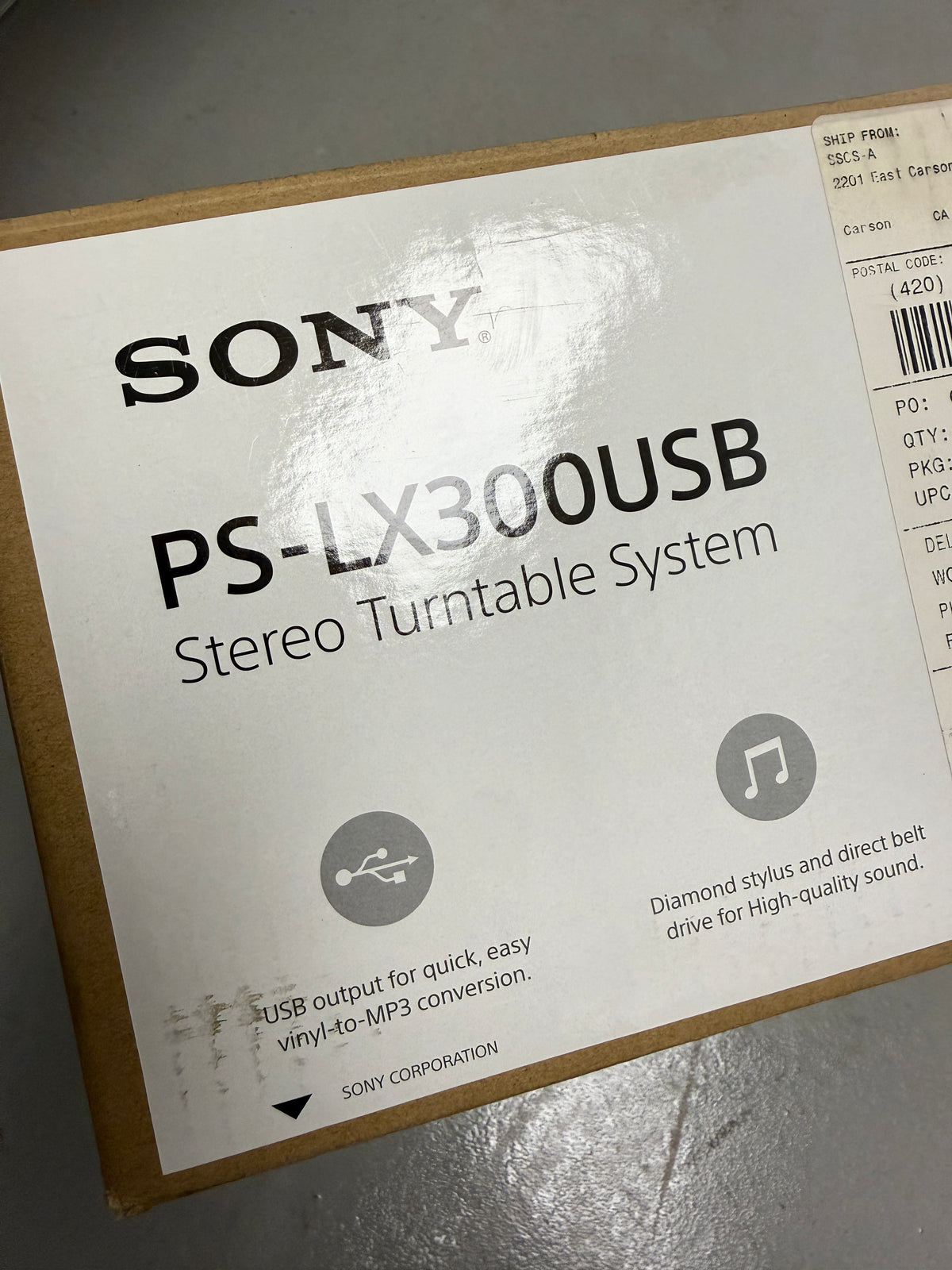 Sony PS-LX300USB Stereo Turntable System Record Player USB