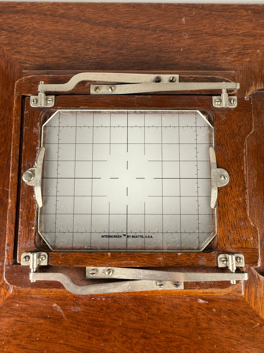 Deardorff 8x10 to 4x5 Reducing Ground Glass Back camera, Beattie screen