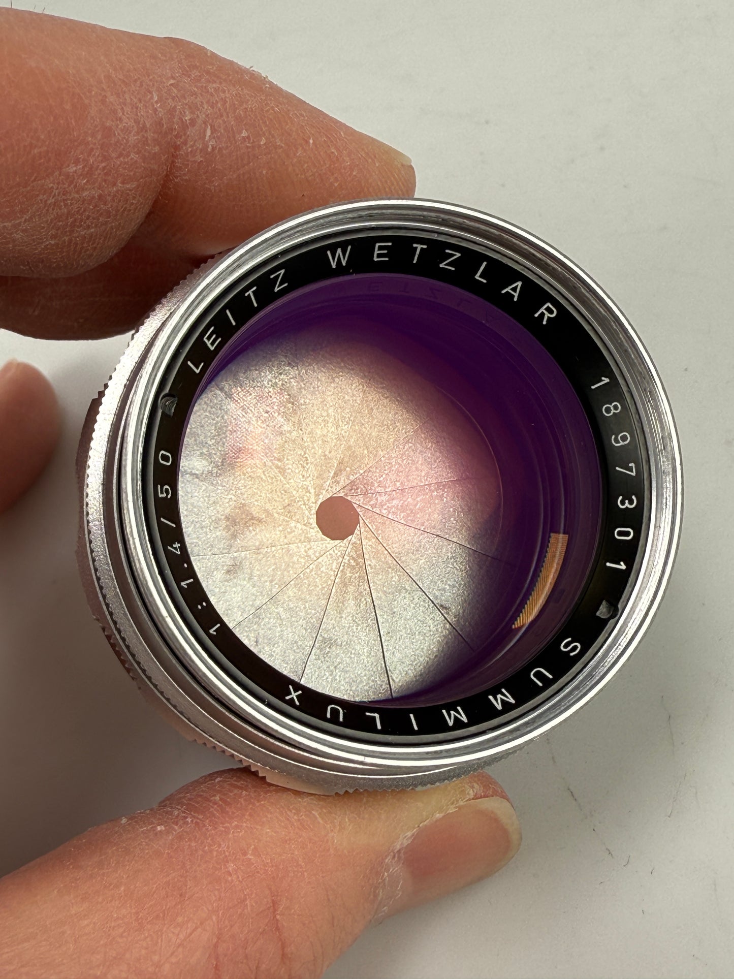 LEITZ Leica Summilux M 50mm F1.4 E43 Chrome Lens V1 version 1 Scalloped