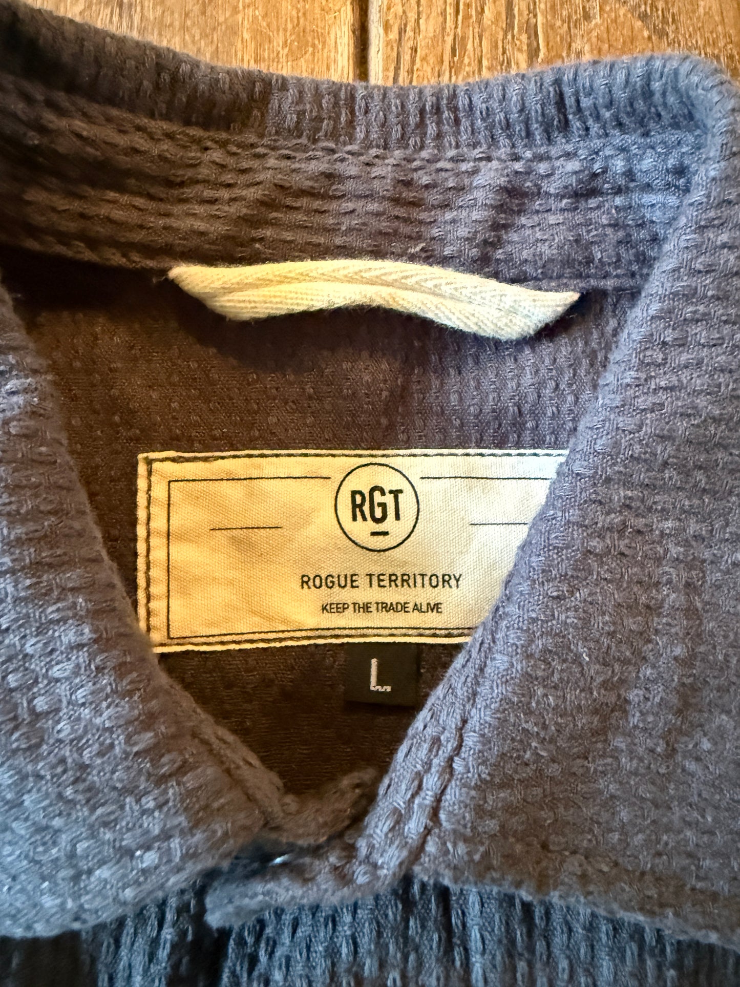 Rogue Territory RGT Service Shirt Jacket L Grey Sashiko Japanese Fabric