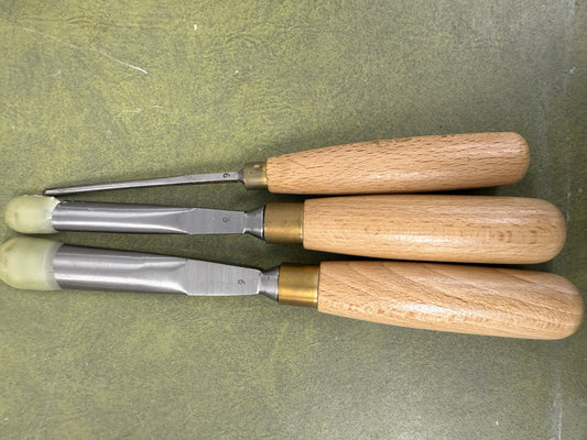 Vintage Ashley Iles Carving Gouge set of 3 No 9 Chisel