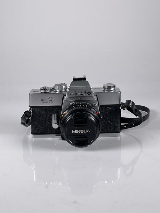 Minolta SRT Super Camera kit with Rokkor-X 45mm f2 Lens Silver