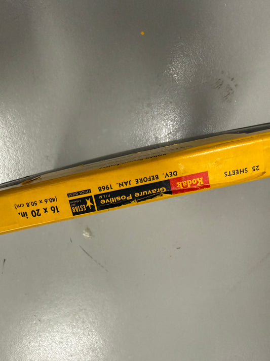 Expired 16x20 KODAK Gravure Positive Large Format Film 25 Sheets 1968