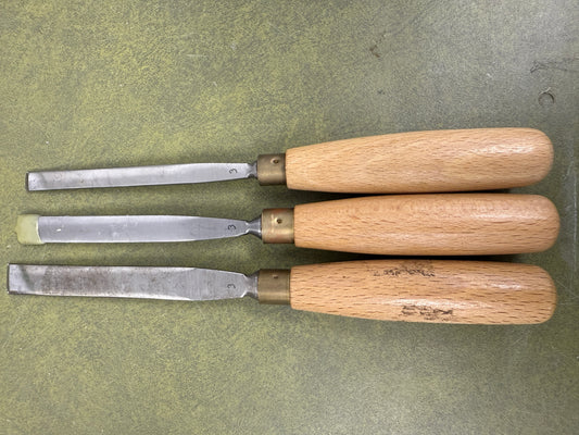Vintage Ashley Iles Carving Gouge set of 3 No 3 Chisel