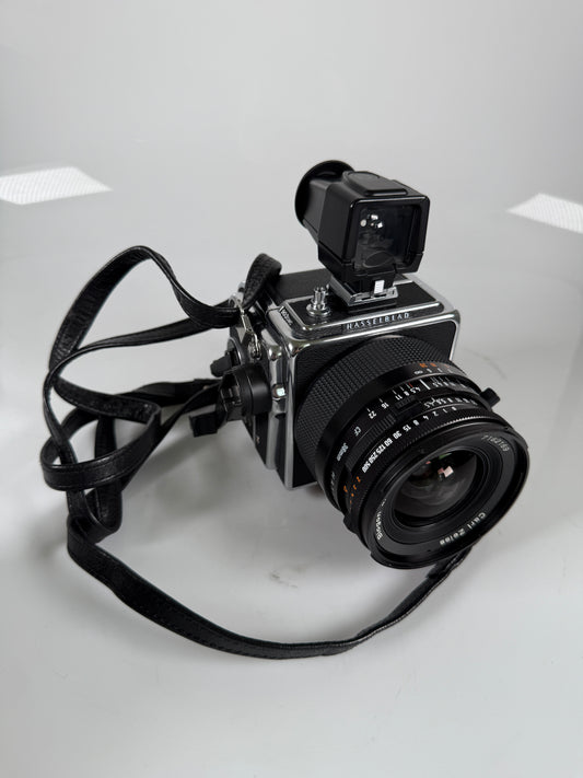 Hasselblad 903 SWC Camera Biogon 38mm Lens Finder, hood, A12 Back Chrome