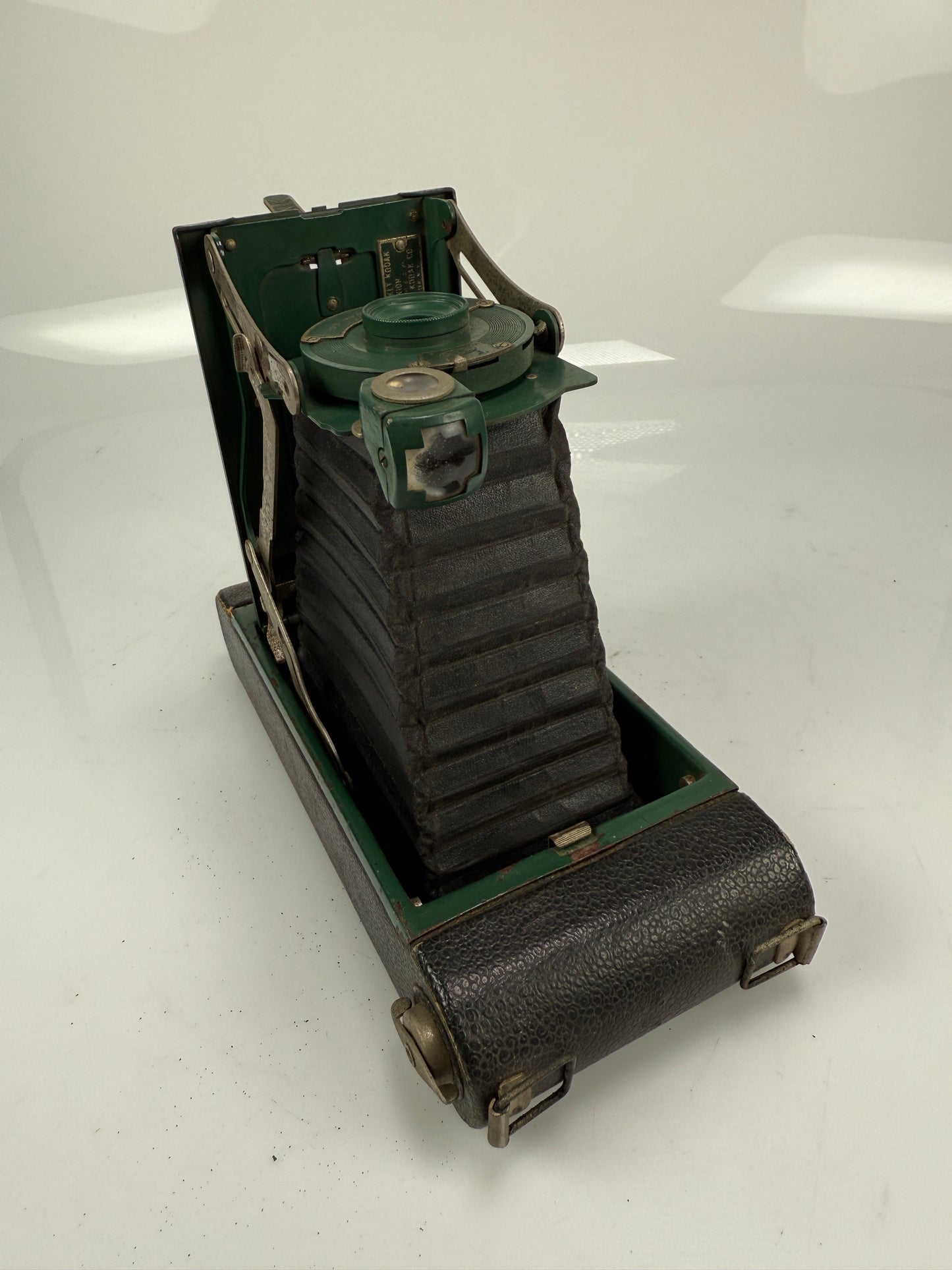 Kodak No. 1A Pocket Kodak Junior Green Folding Camera Black Bellows