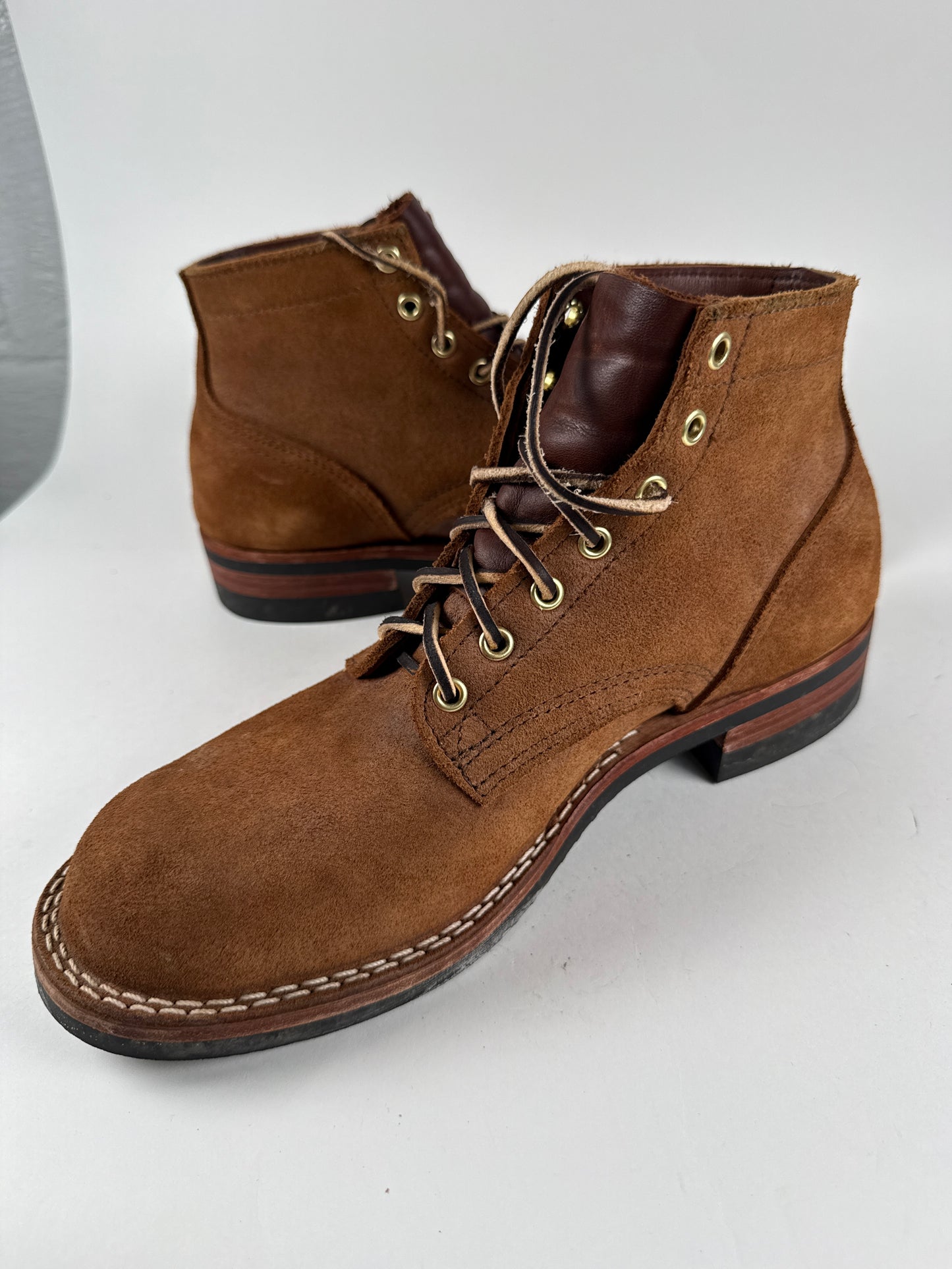 Nick's Boots Light Brown Roughout Suede Leather Boots Size 10.5D