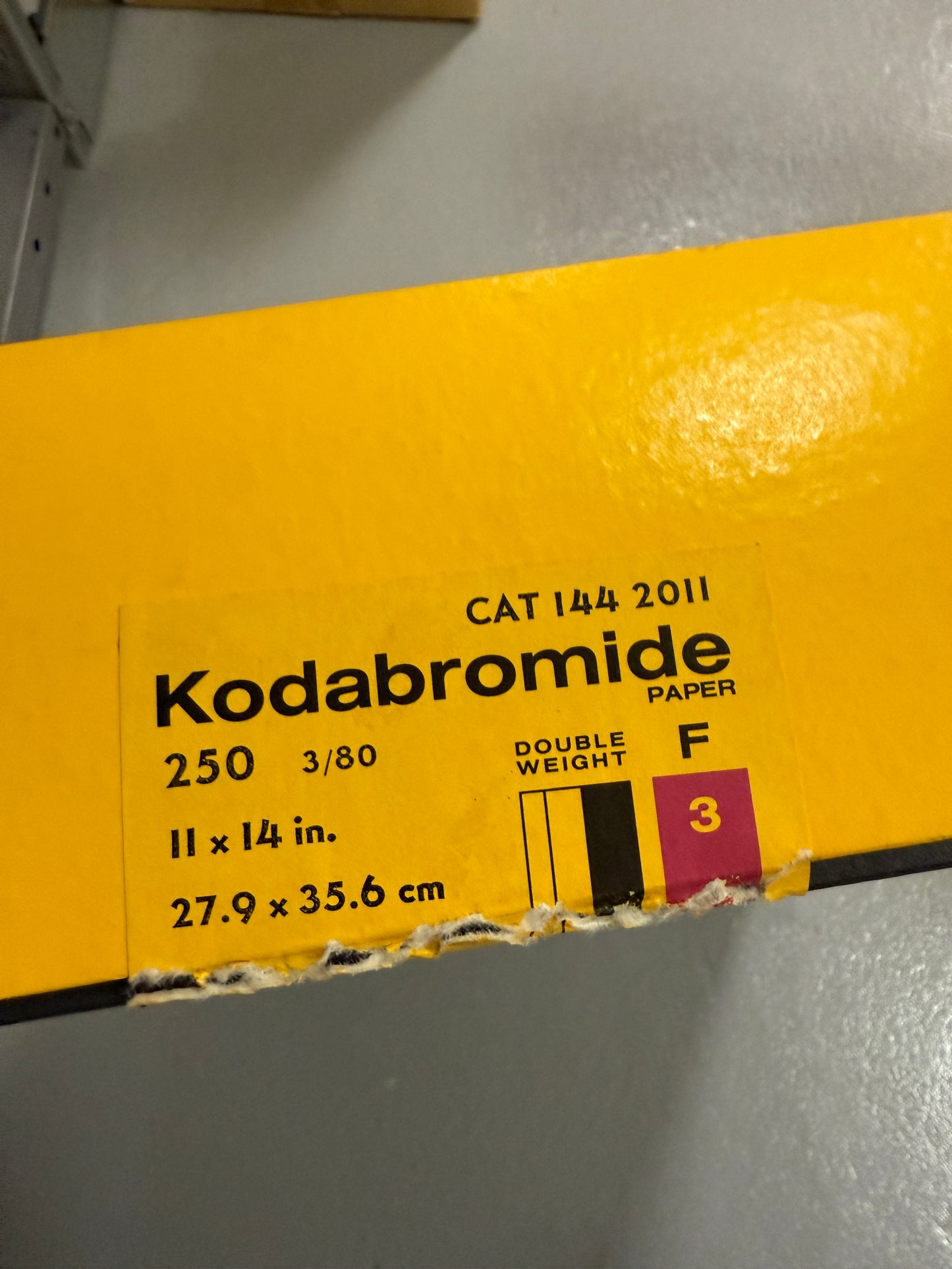 Kodak Kodabromide F3 B&W Paper - 11x14, 250 sheets, 1980 SEALED double weight