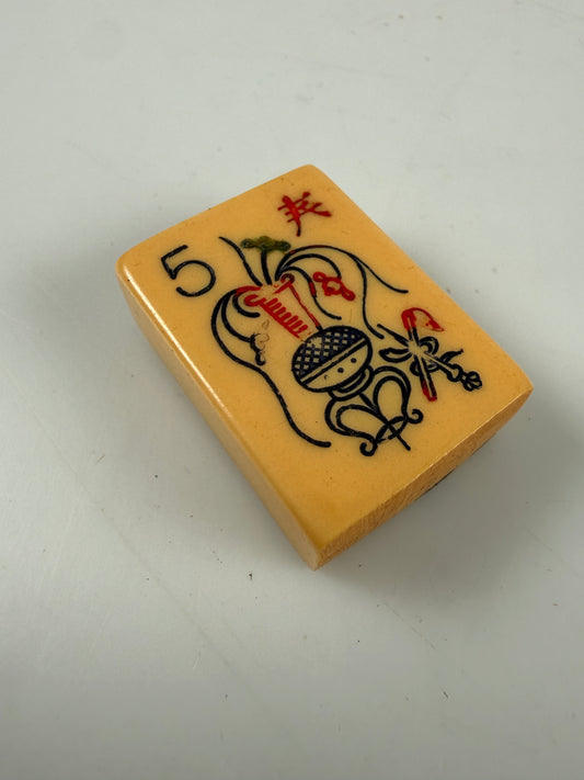 Mahjong Vintage Butterscotch Bakelite #5 Tile