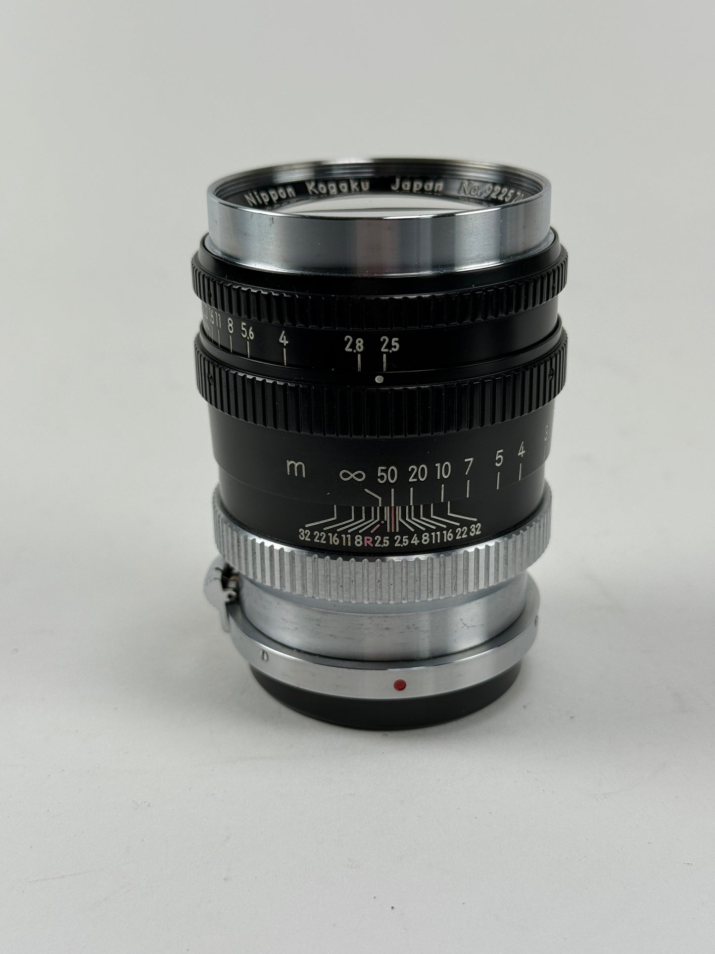 Nikkor P 10.5cm 105mm f2.5 Nippon Kogaku Japan Black Rangefinder S mount Lens