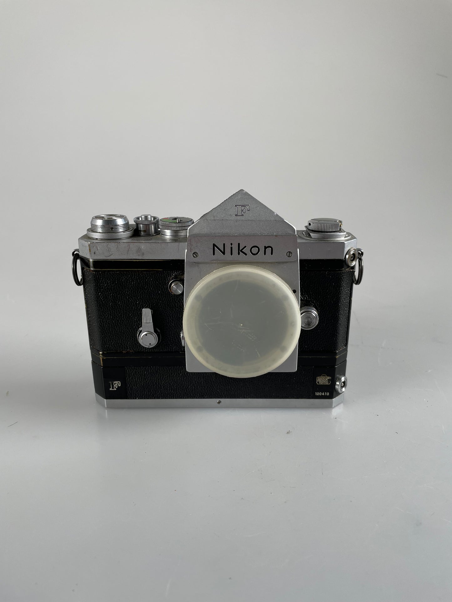 Nikon F Chrome body prism eyelever finder with F36 motor winder