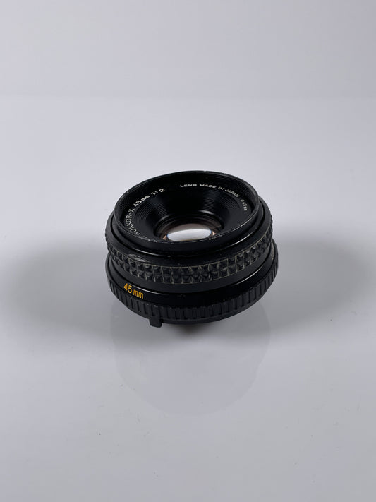 Minolta MD Rokkor-X 45mm f/2 Pancake Prime lens