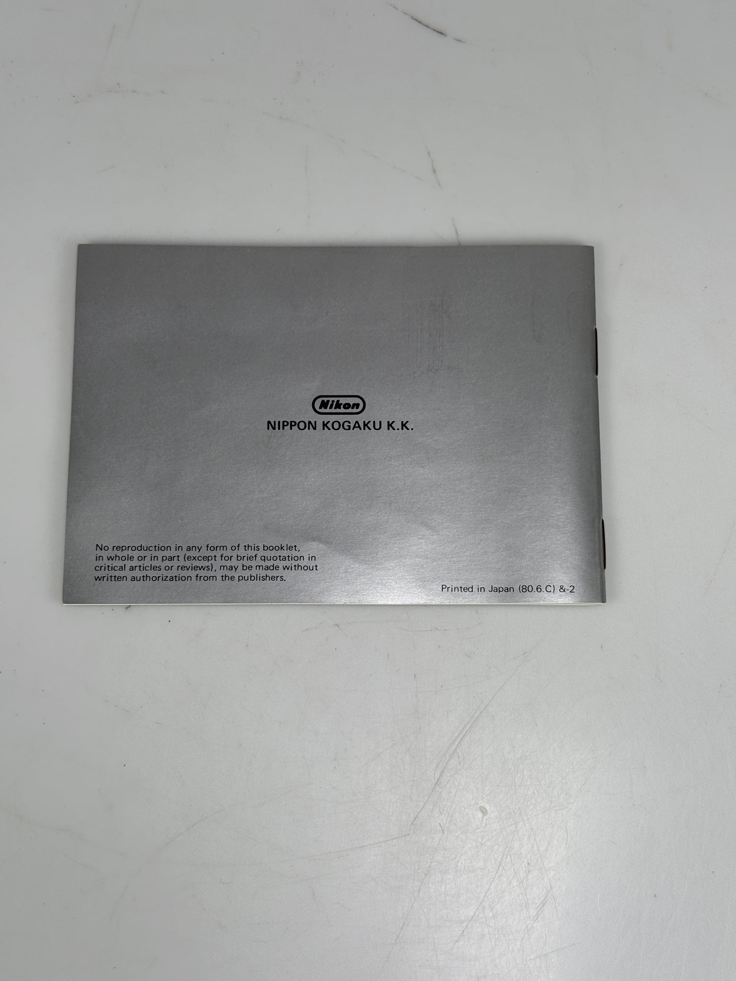 Nikon Nikonos IV-A camera Instructional Booklet