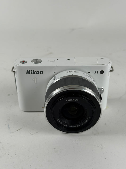 Nikon 1 J1 10.1MP Mirrorless SLR Camera w/ 10-30mm Lens white