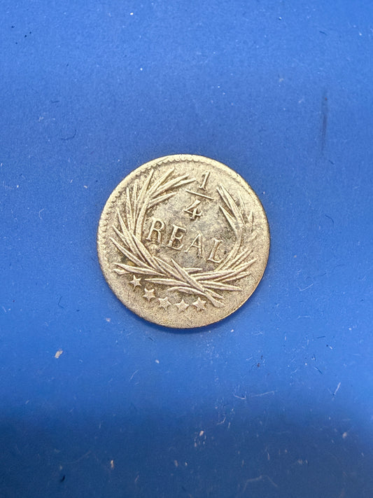 Guatemala 1898 1/4 Real silver coin