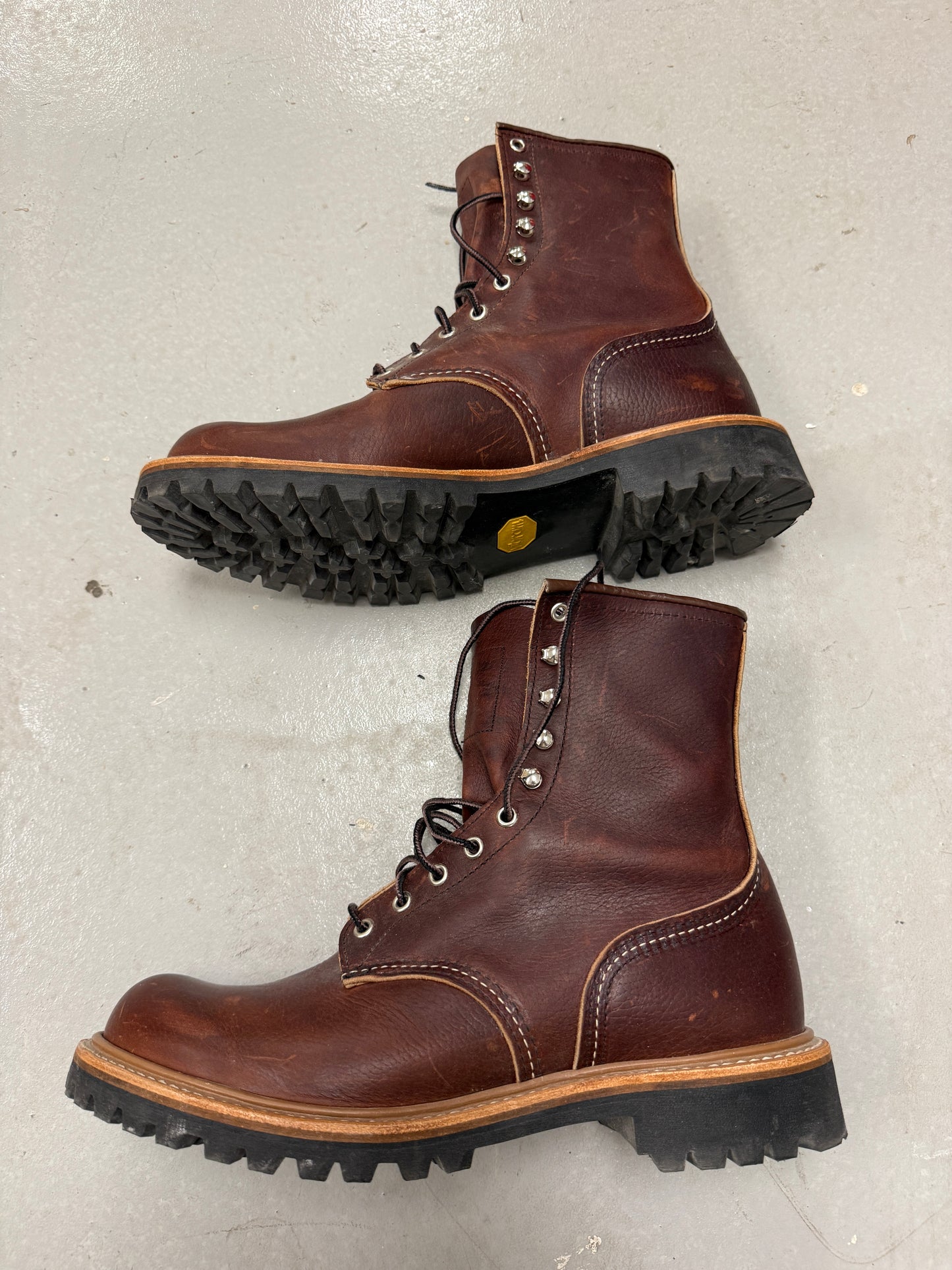Red Wing Shoes Logger Leather Work Boots Brown Mid-Calf Size 10.5 D Men's