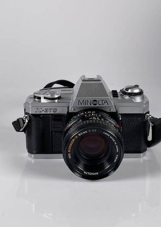 Minolta X-370 35mm SLR Film Camera w/ MD Rokkor-X 50mm f1.7 Lens
