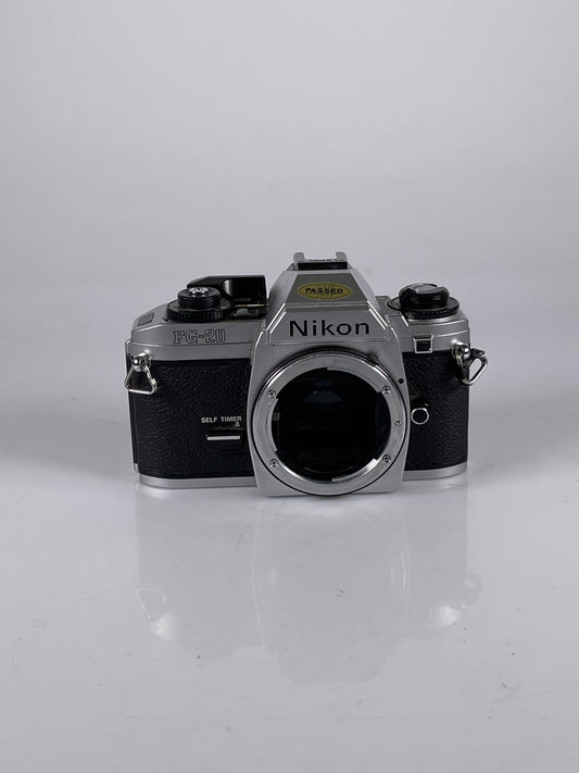 Nikon FG-20 Sliver Body SLR 35mm Film Camera