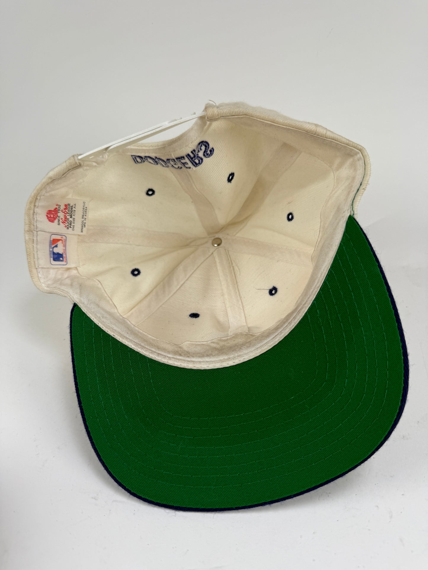 Vintage LA Los Angeles Dodgers white SnapBack hat MLB new era pro wool cap