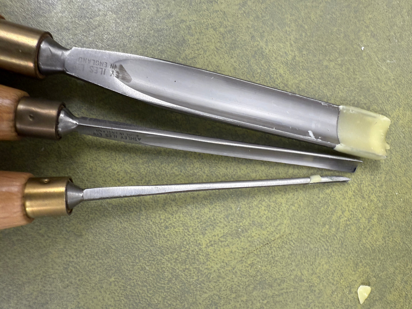 Vintage Ashley Iles Carving Gouge set of 3 No 7 Chisel
