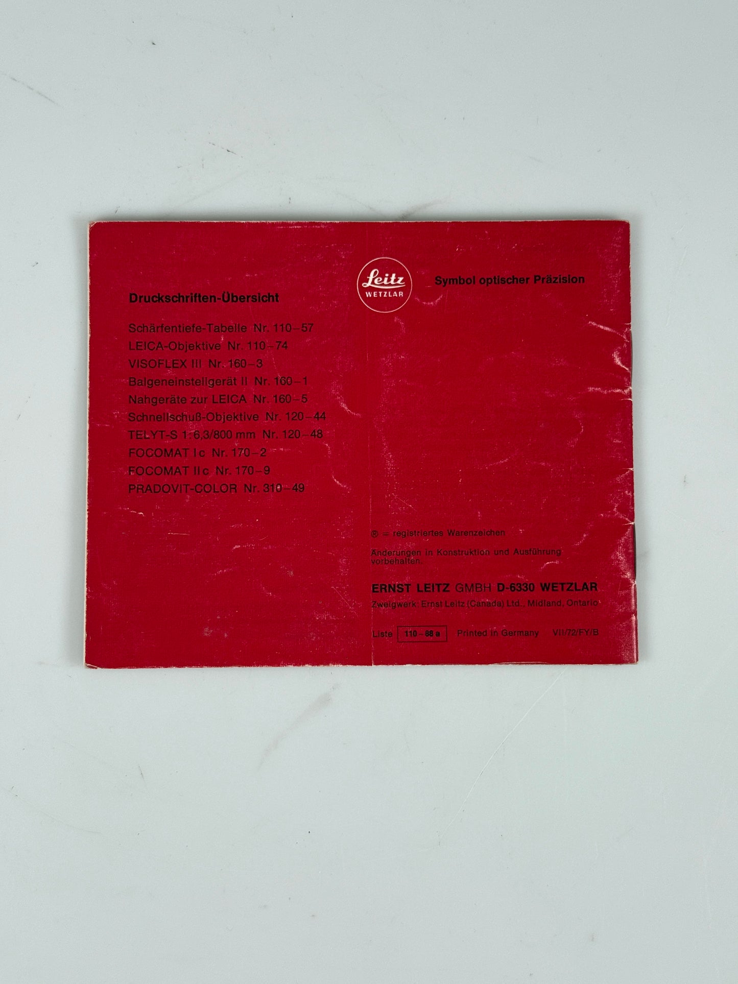 Genuine Leica M5 Instruction Manual Booklet