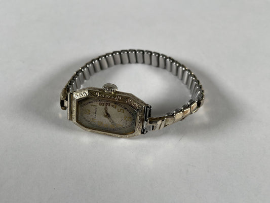 ILLINOIS 16 Jewels  Art Deco Wrist Watch Wadsworth 19.2K White Gold Case