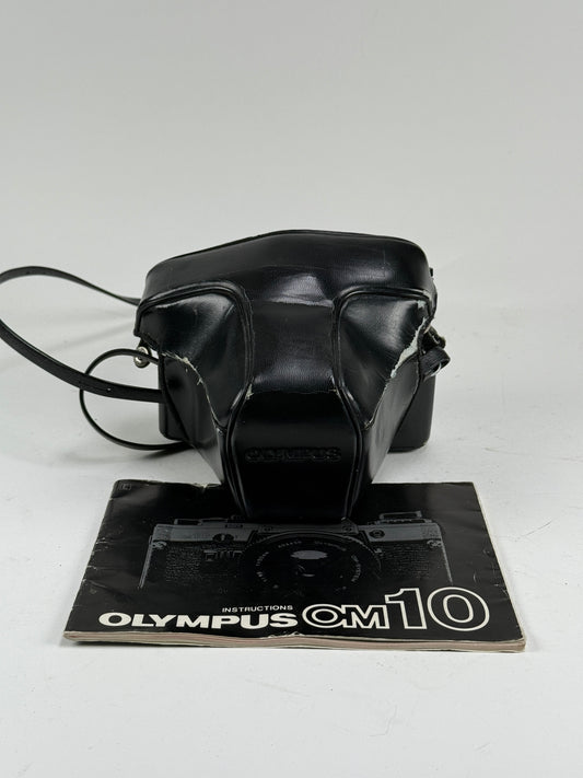 Olympus OM-10 35mm SLR Film Camera with 50mm f1.8 lens kit w/ manual adapter