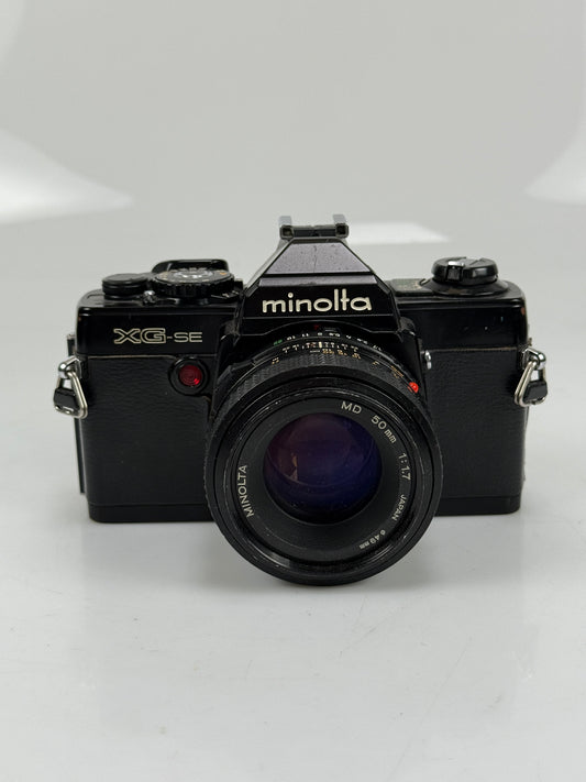 Minolta XG-SE Black 35mm SLR Film Camera Body MD MC SR w/ 50mm f1.7 kit