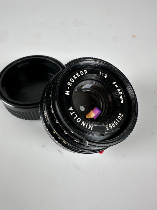 Minolta Rokkor M 40mm f/2 Leica M Mount Lens - Exc.