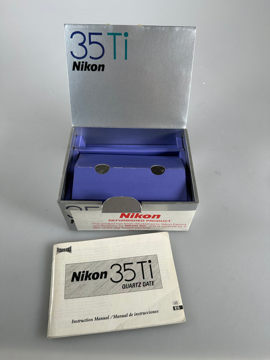 Nikon 35 Ti Quartz Date - Instruction Manual Guide Book and box