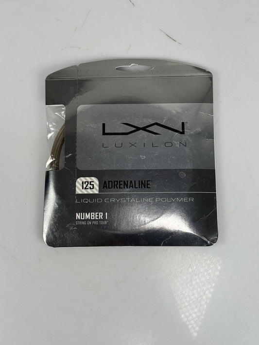Luxilon 125 Adrenaline 16L Tennis Strings 40 Feet Silver Brand New Sealed