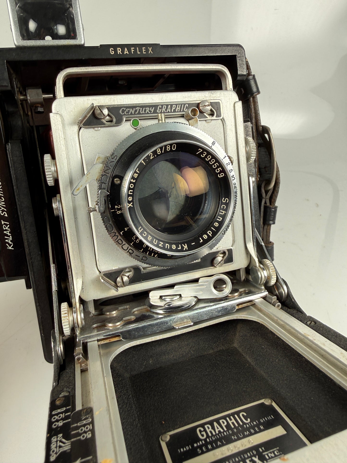 Graflex Century Graphic Baby 2x3 Kit Xenotar 80mm f2.8 lens w/ roll back