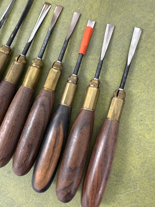Vintage lot of 19 Warren Cutlery Wood Carving Gouge Chisels and whittling tool