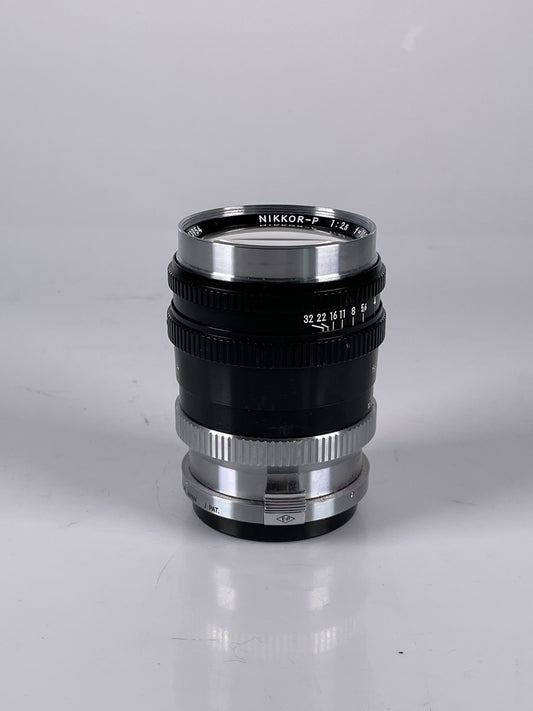 Nikkor P 10.5cm 105mm f2.5 Nippon Kogaku Japan Black Rangefinder S mount Lens