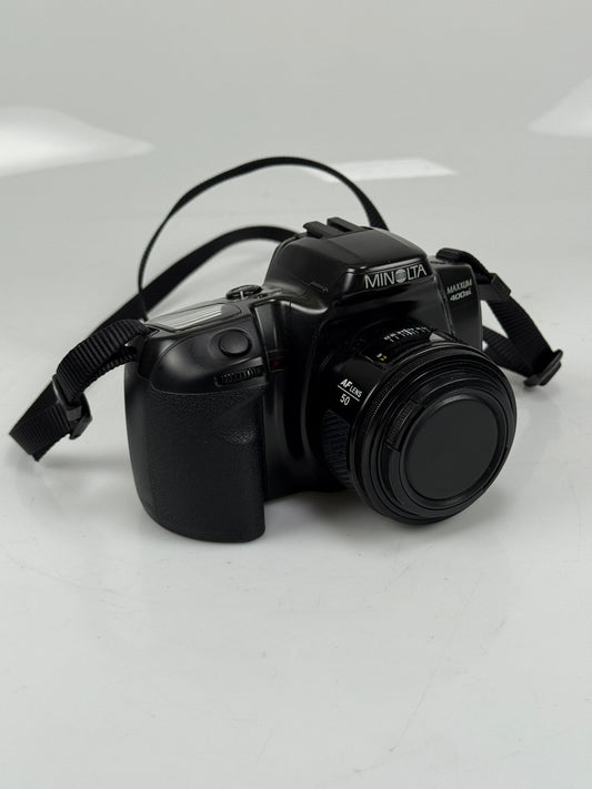 Minolta Maxxum 400si 35mm SLR Film Camera with 50mm f1.7 AF lens