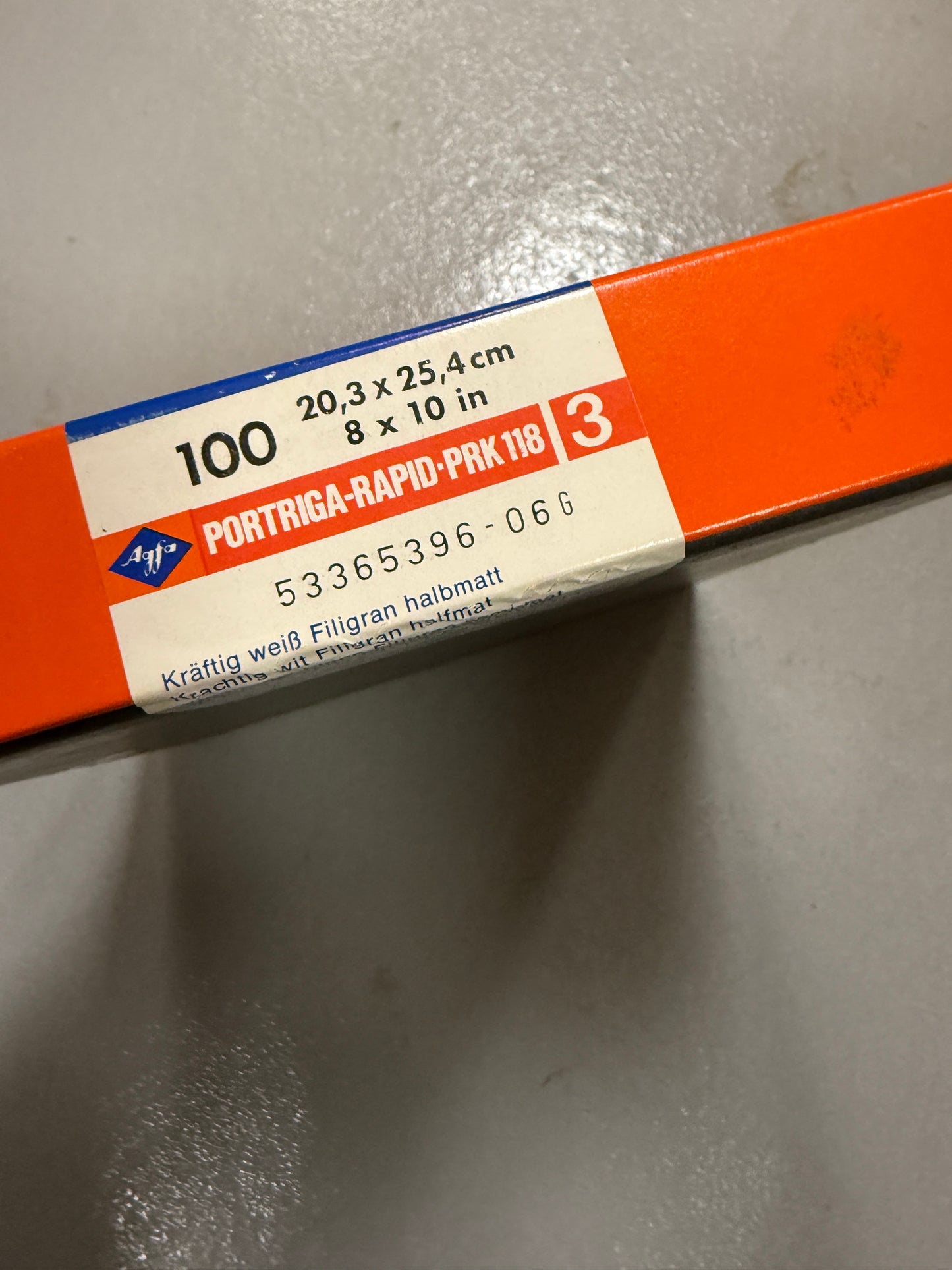Agfa Portriga Rapid Photo Paper 100 Sheets 8x10 inch PRK 118 3