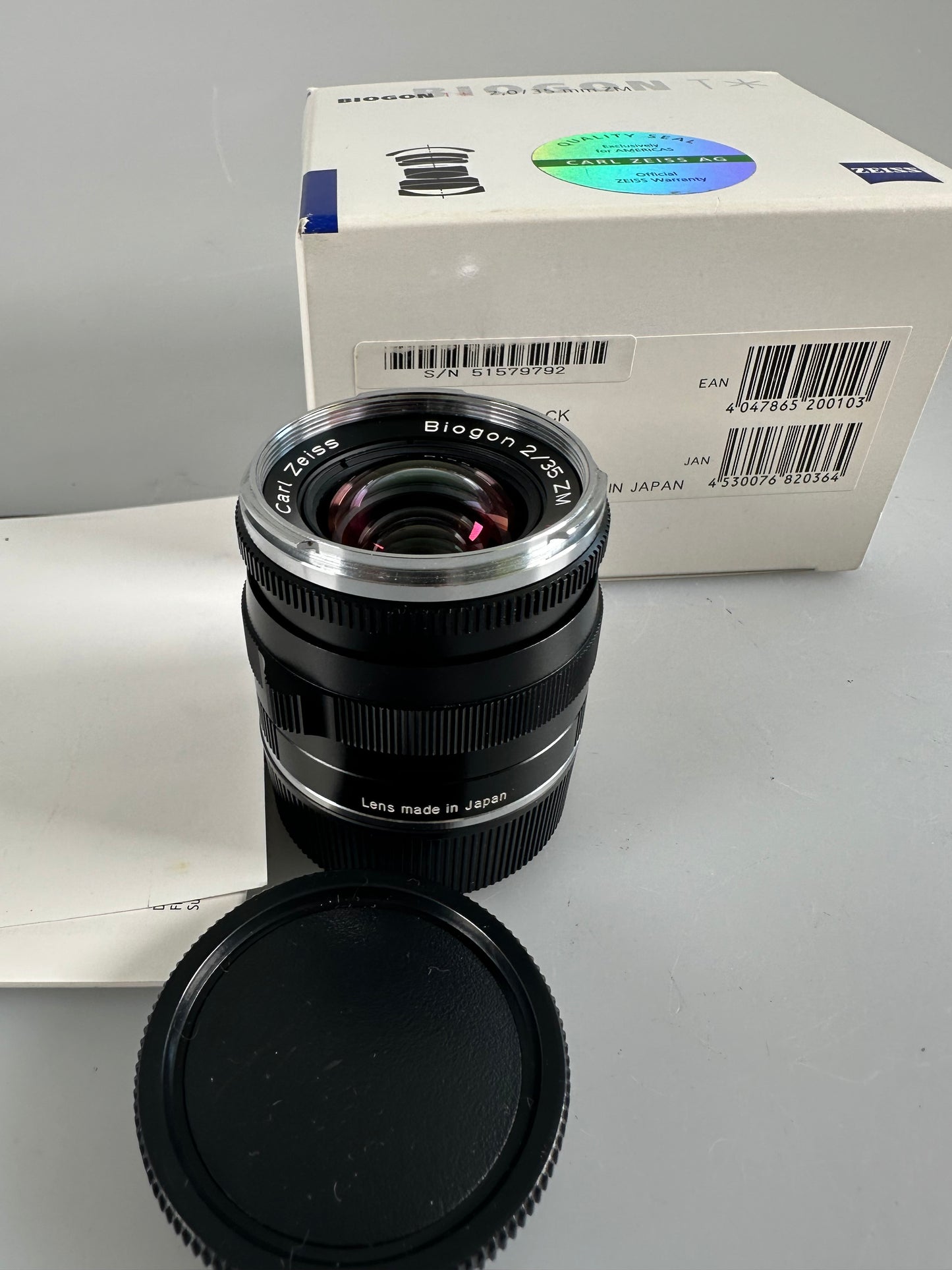 Carl Zeiss Biogon 35mm f2 ZM black for Leica M