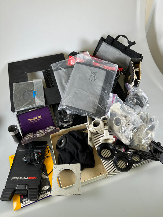 Large format camera equipment lot linhof, calumet, Schneider, wista, etc