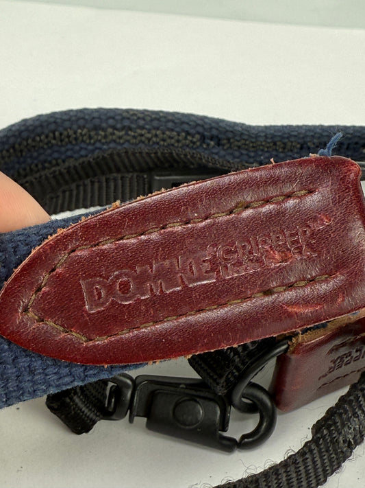 Domke Gripper Camera Strap navy blue RARE tan leather