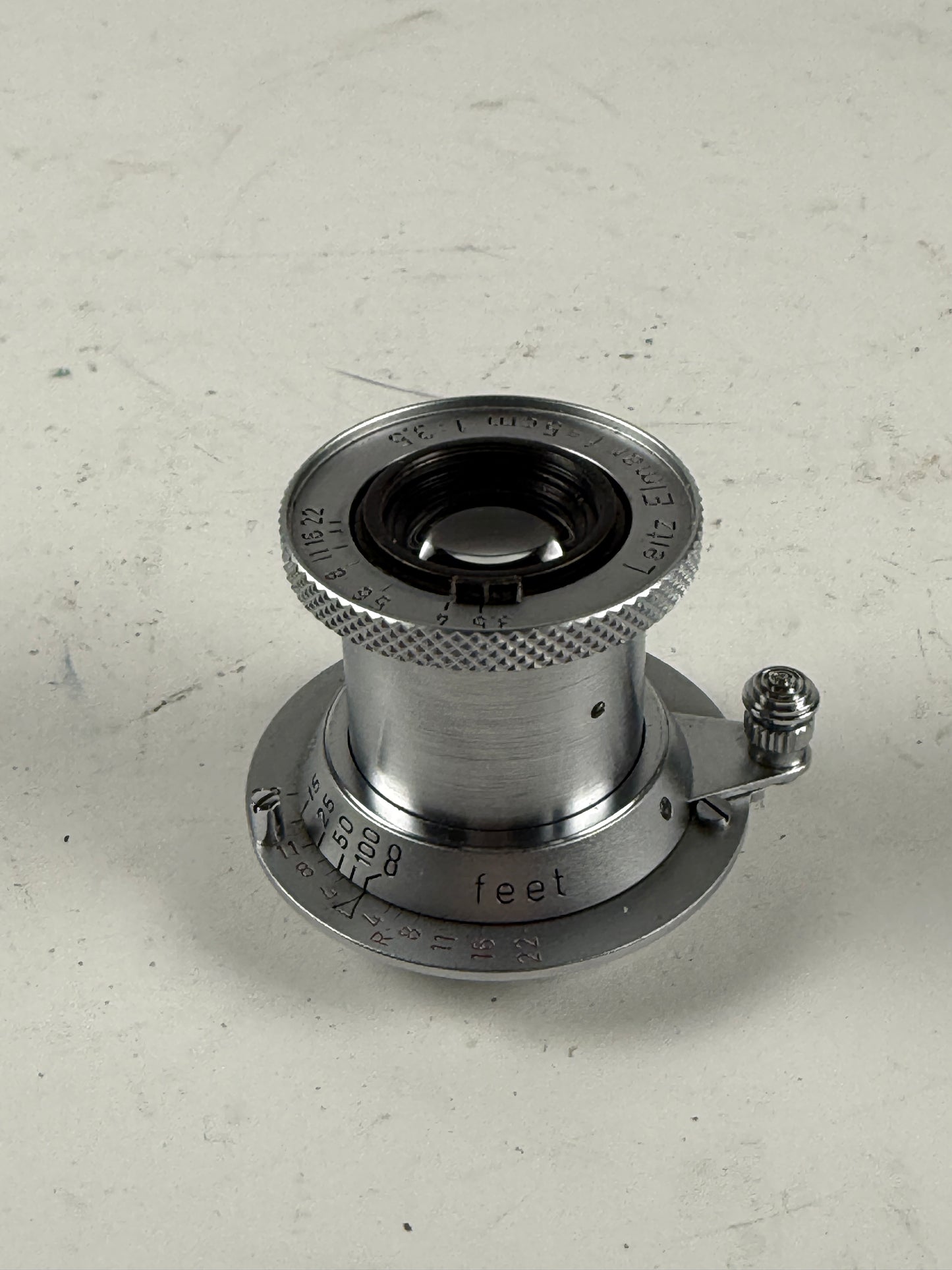 Leica Leitz 50mm (5cm) f3.5 Elmar M39 Collapsible Lens red scale