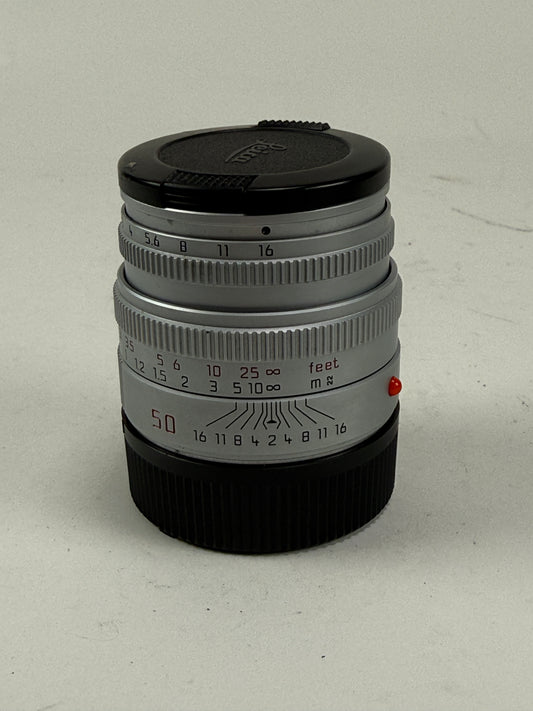 LEICA LEITZ SUMMICRON-M 50MM F2 BRASS BODY SILVER CHROME 11825 M LENS