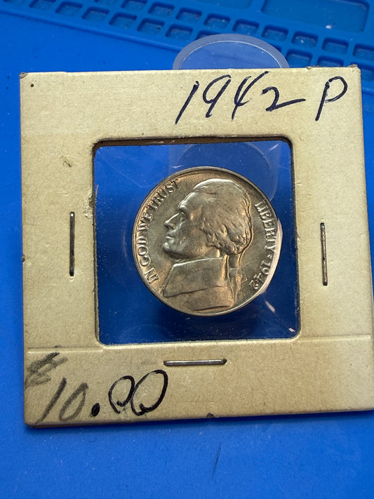 1942 P (Silver) Jefferson Nickel - NICE BU Condition