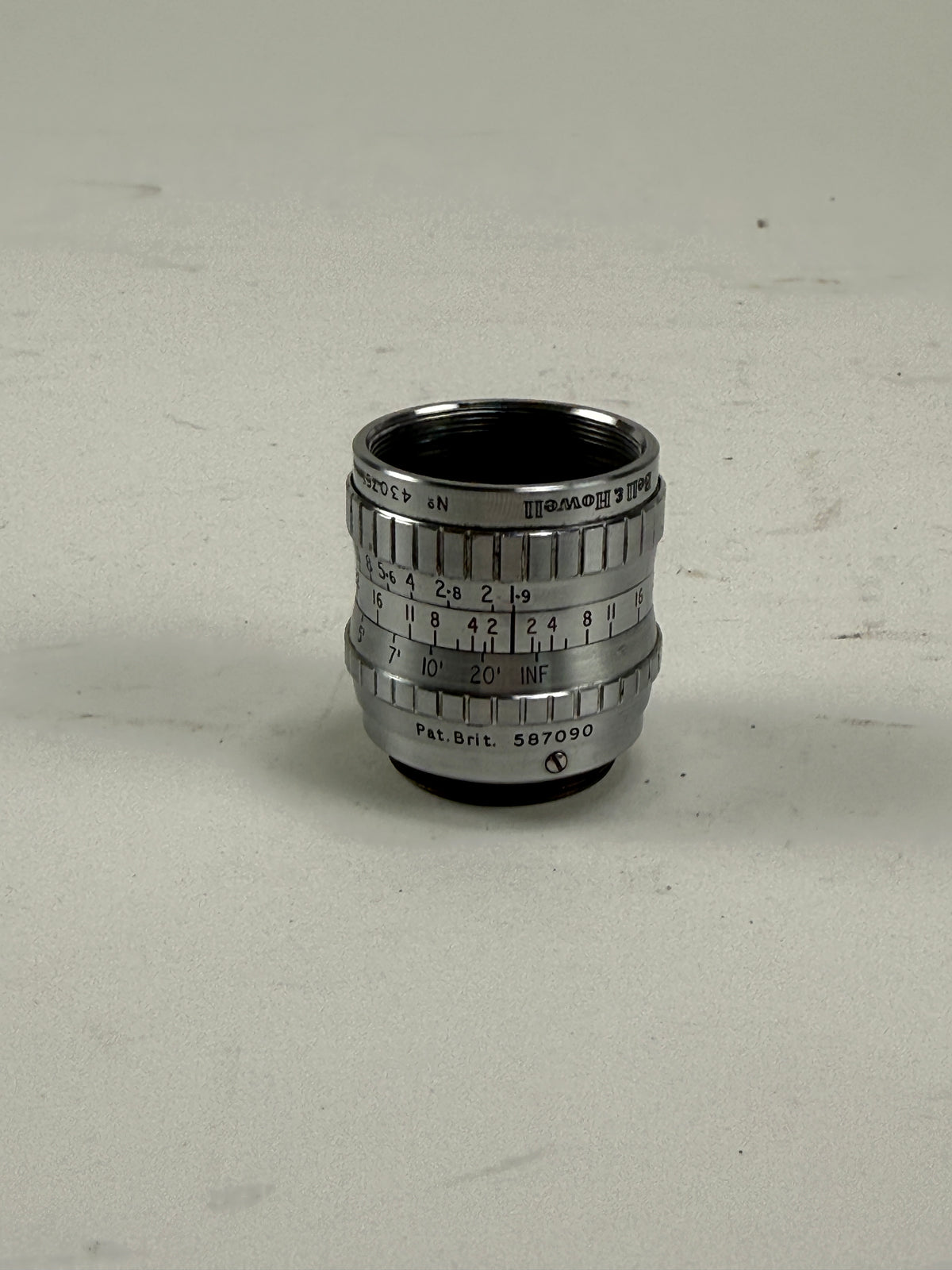 Bell & Howell Taylor Hobson 1 Inch 25mm f1.9 C-Mount 16 mm Cine Camera Lens